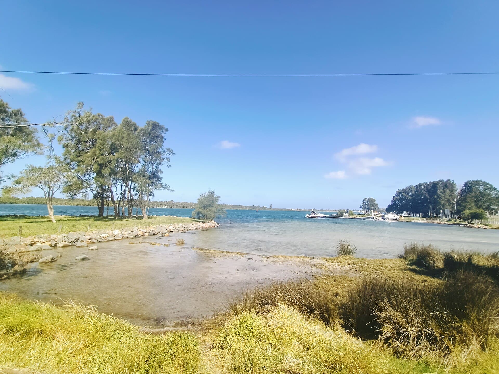Shoreline of Swansea Channel looking across Lake Macquarie, New South Wales